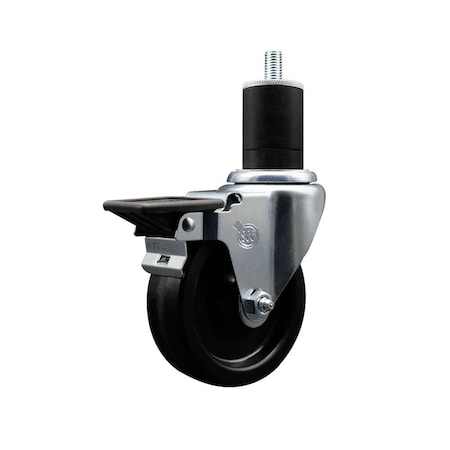 Service Caster 4'' Phenolic Swivel 1-3/4'' Expanding Stem Caster with Brake SCC-EX20S414-PHS-PLB-134